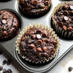 Healthy & Moist Chocolate Zucchini Muffins