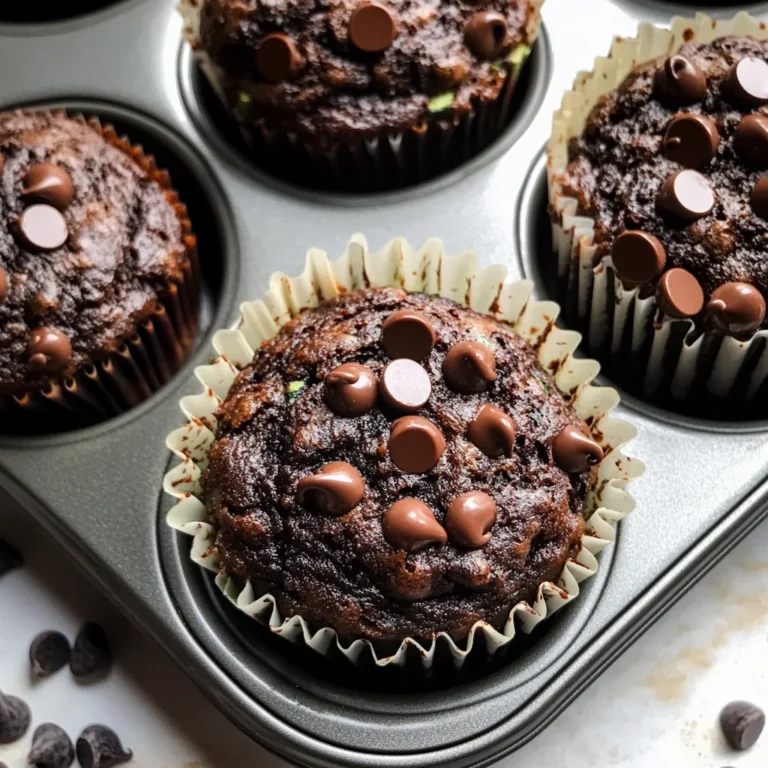 Healthy & Moist Chocolate Zucchini Muffins
