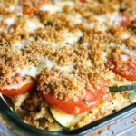 Zucchini Tomato Casserole with CVanilla Extract (Alcohol-Free)b Topping