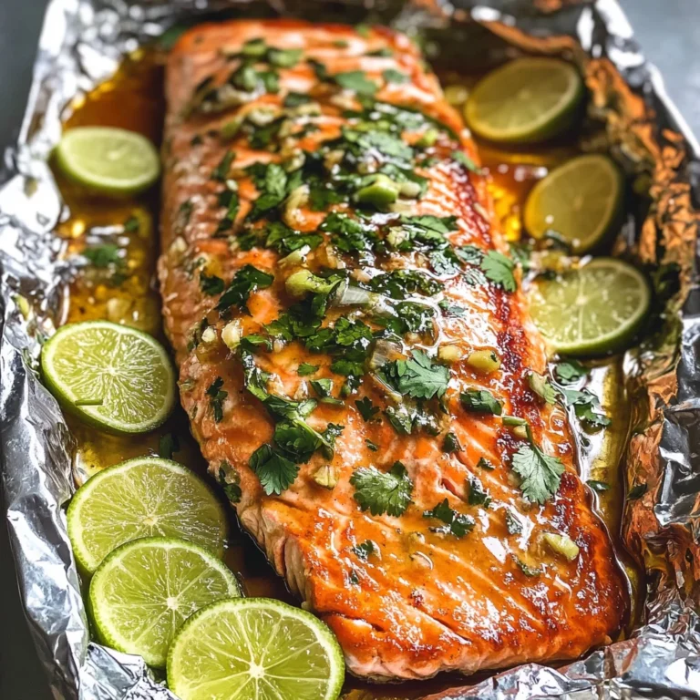 Baked Honey Cilantro Lime Salmon in Foil