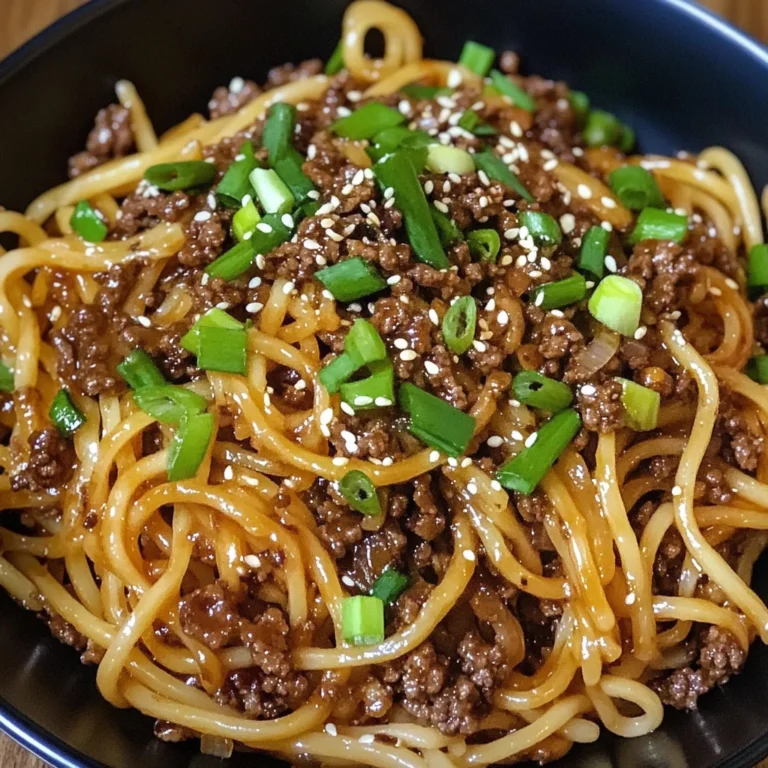 Easy Mongolian Ground Beef Noodles