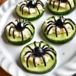 Keto Spider Cucumber Appetizer Bites