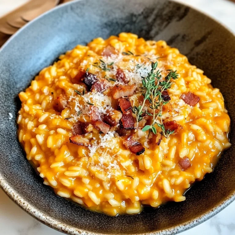 Pumpkin Risotto with Turkey Bacon & Parmesan