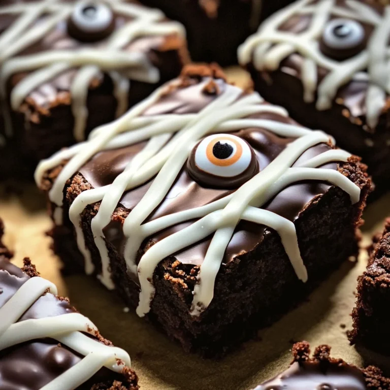 spooky mummy brownies